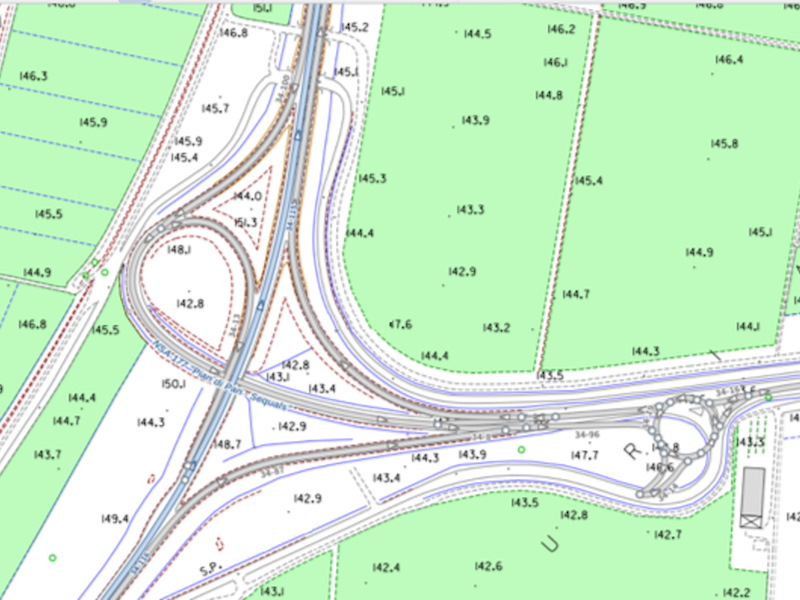 una mappa di catasto strade